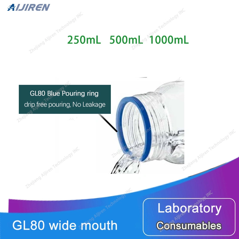 Lab Round Wide-Mouth Media Storage Glass Reagent Bottles with GLS80 Screw Cap