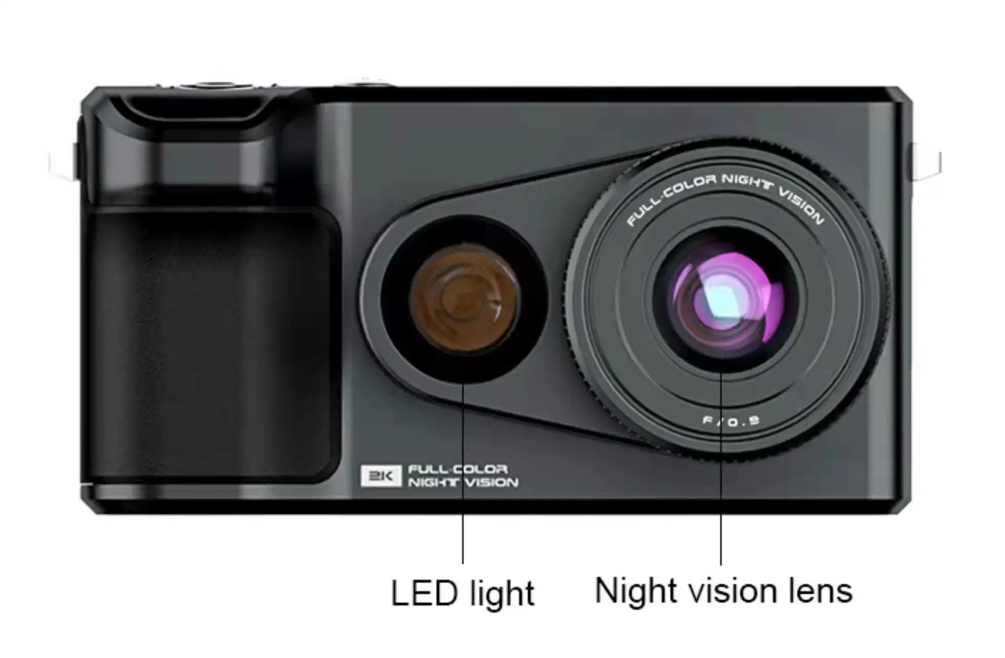 تقنية CMOS المتقدمة التي تبلغ من العمر 2022 عامًا، وهي تعمل على ضرب Mini C التقليدية بالأبيض والأسود كاميرا رؤية ليلية بدقة 2K كاملة الألوان