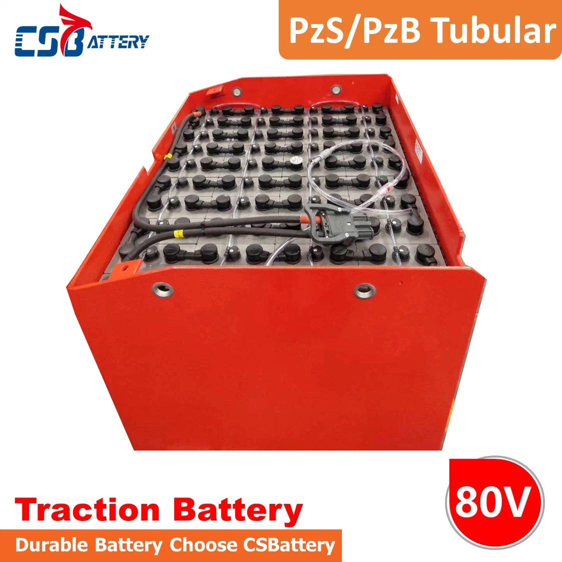 Csbattery 80ah/Plate Bateria Forklift-Deep-Cycle Pzs/Pzb-Tubular-Flooded Battery for Transportation/National-Defense/Underground-Mine/2pzs160/3pzs240/4pzs320/Ad