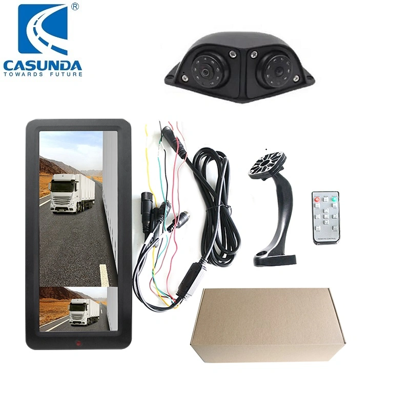 IPS Screen 12.3 Inch Monitor Electronic Rear View Mirror with Dual Camera Blind Spot Monitoring System for Heavy Duty Truck Bus