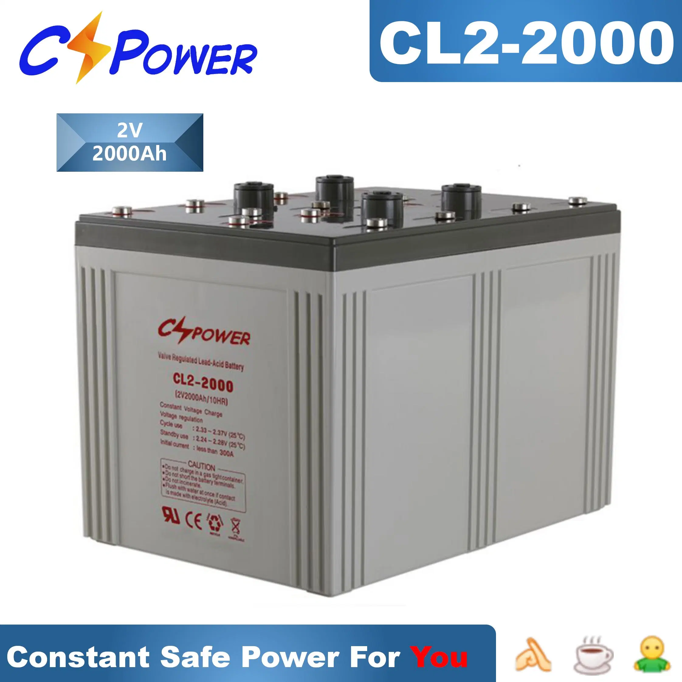 2V800ah VRLA Free Maitenance Battery Inverter/Solar Power Storage