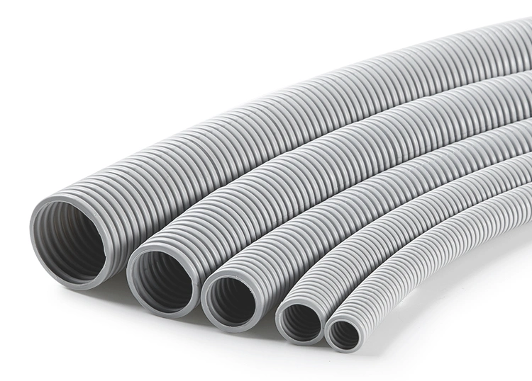 IEC61386 Electrical Insulated PVC Grey Black Electrical Cable Corrugated Flexible Conduit