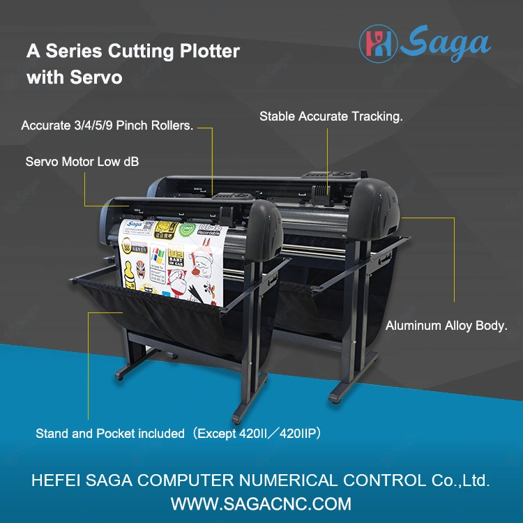 Saga 72cm/28" High Speed and Precise Contour Vinyl Cutter Cutting Plotter Roll Die Cut Machine Sticker with Arms