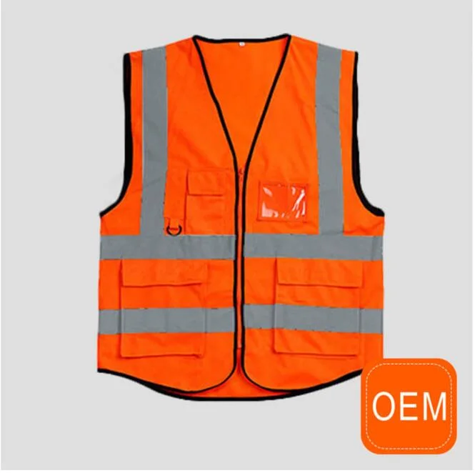 OEM Security Guard Hi Vis Vest with Pockets, Construction Safety Vest