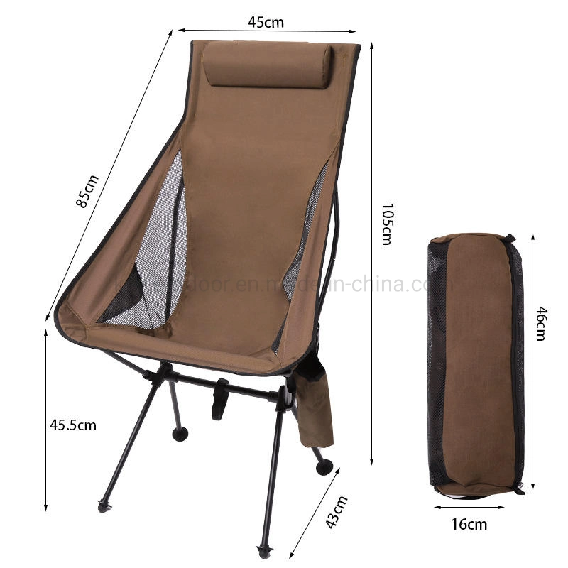 Custom Logo Lightweight Outdoor Foldable Portable Metal Reclining Aluminum Frame Easy Fishing Folding Beach Camping Chairs