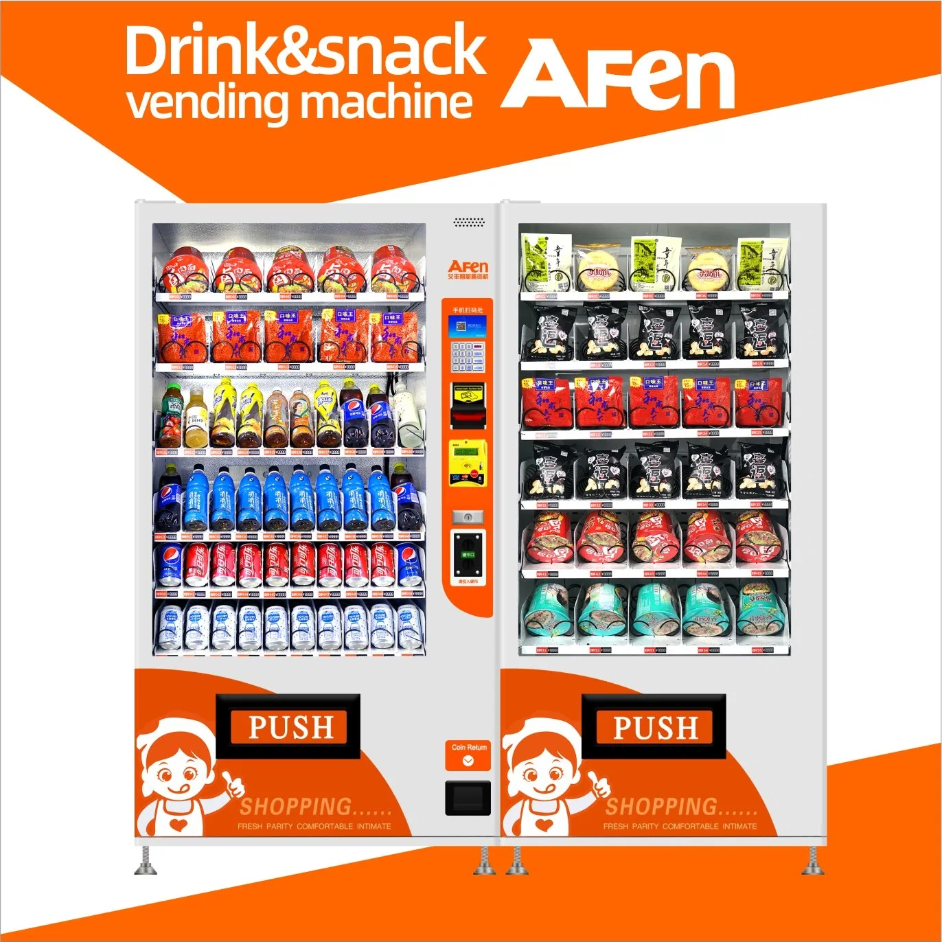 Afen Fashion Cold Can Drinks Vending Machine with Remote Control