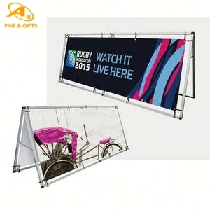 PVC Vinyl Outdoor Poster Custom Printing Advertising Car Mirror Socks Flag Flex Display Lamp-Box Fabri Banner with Grey Finish Outside Size