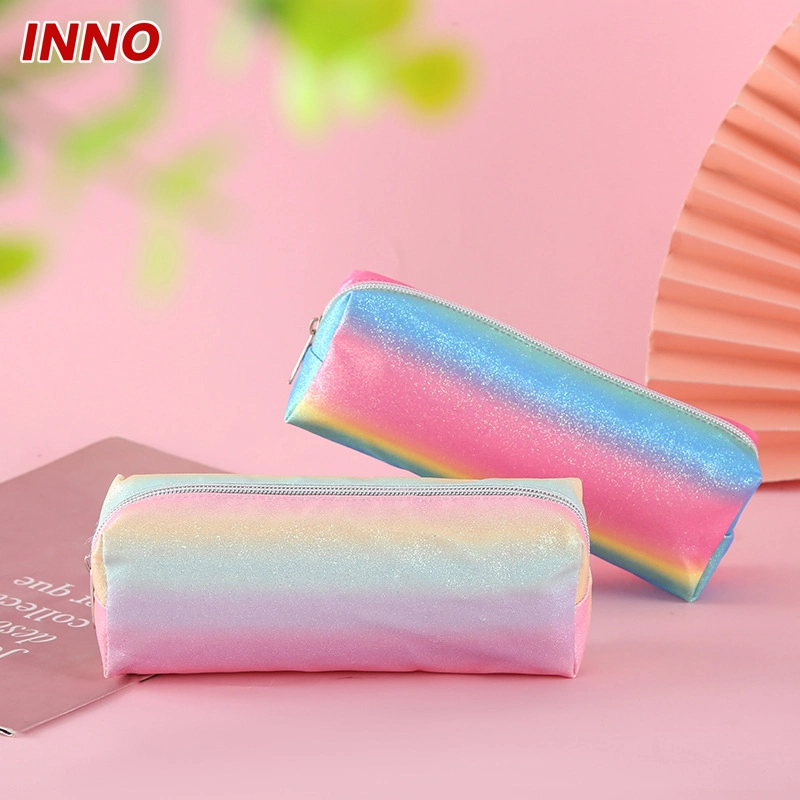 Factory Direct Selling Inno Brand R063# Korean-Style Laser Color Pencil Case Stationery Storage Bag with Large Capacity Eco-Friendly