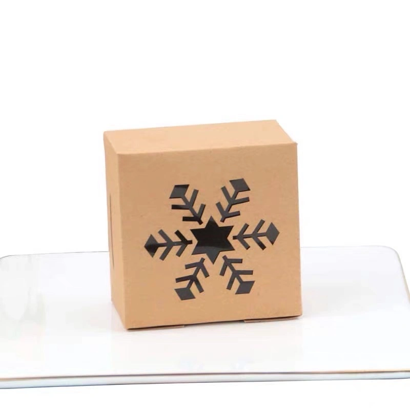 Pack de Navidad de regalo de Navidad de regalo de los niños Navidad Postre de la vela Cajas de cartón de Kraft deslizante con PVC troquelado transparente Ventana