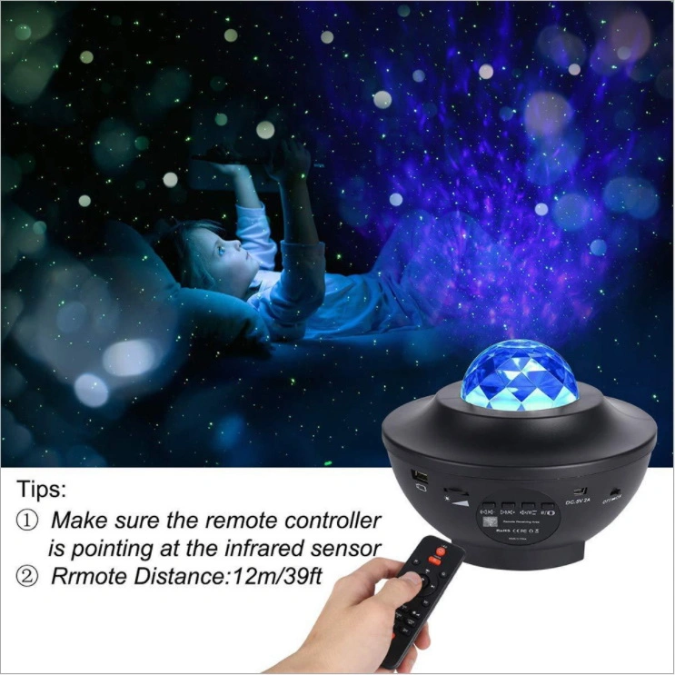 Hot Selling Twinkling Wave Music Speaker Starry Sky Laser Projector Lamp LED Night Star Projector Lights Quality Galaxy Laser Mood Projector Light