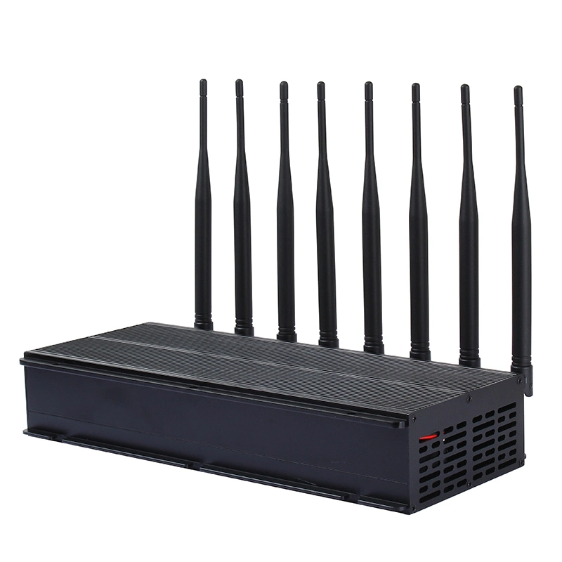 Table réglable Bureau Mobile Cell Phone jammer avec 8 antennes 3G 4G signal téléphonique Blocker avec GPS 2.4G