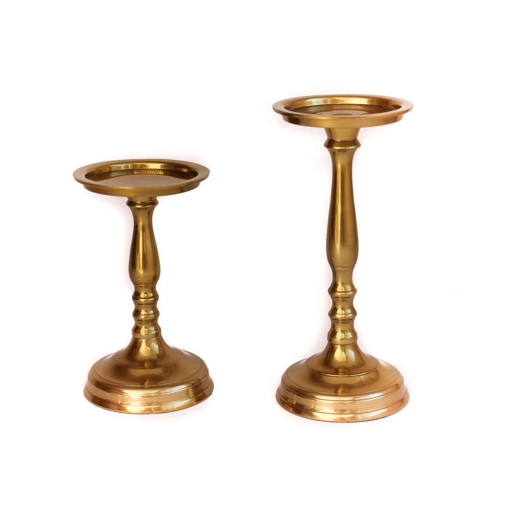 Precision Machining Polished Metal Brass Antique Pillar Candle Holder Candleholder