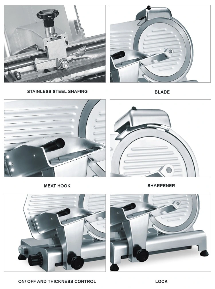 Cocina comercial equipo procesador de alimentos Semi-automático de la carne congelada Cortador de corte 300 mm.