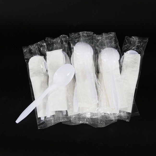 Disposable 2.5g 3G White Plastic Fork Spoon Knife Cutlery Set