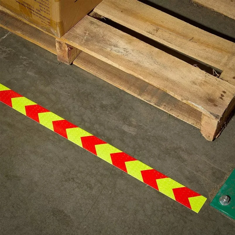 High Visibility Arrow Pattern PVC Safety Reflective Tape for Trucks, Trailers, Heavy Vehicles