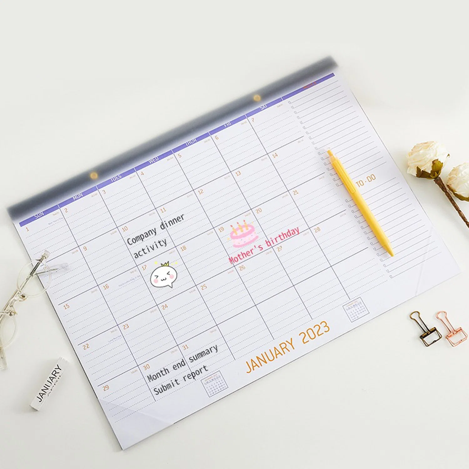 Monthly Desk Pad Calendar Desk Wall Desktop Calendars for Daily Schedule Planner