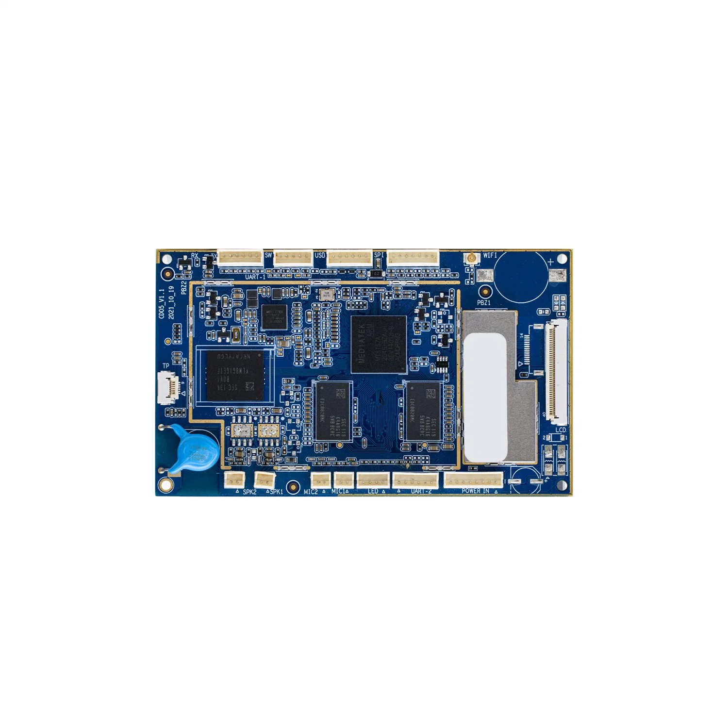 PCBA multicamada Motherboard para Eletrodomésticos Embedded Rk3126c do chip de rocha com 256 MB, 1 GB de RAM e 4GB/8GB/16GB/32GB ROM suporte a Linux Bluetooth WiFi