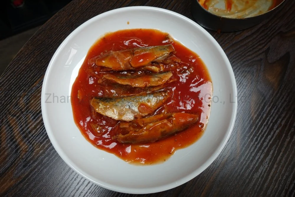 Seafood Manufacturing Oval Tin Fish Canned Mackerel in Tomato Sauce 425g