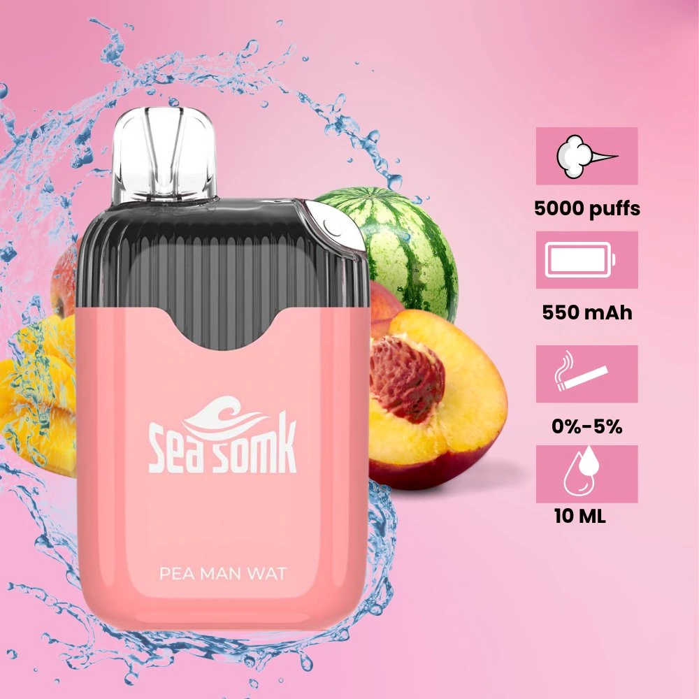 10مل من السائل ساعة Gear 5000 Pugffs Vape Kit Seashomk Vm63 أطقم بدء السجائر الإلكترونية