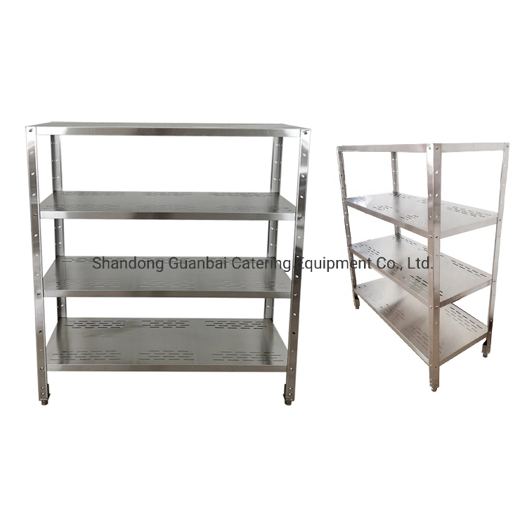 Four Tiers Stainless Steel Kitchen Racks Inox Stainless Steel Restaurant Shelf as Fast Food Equipment