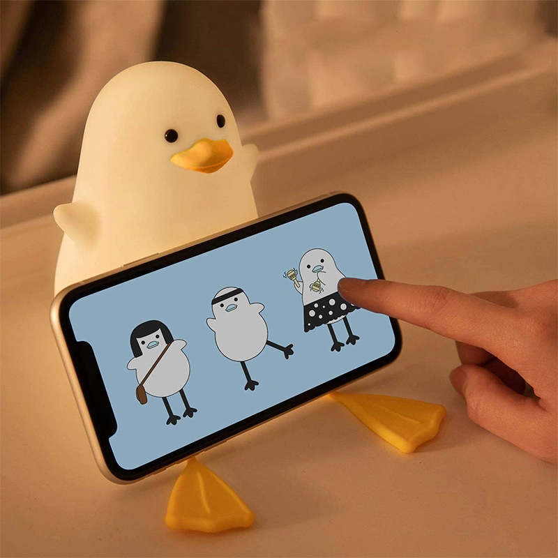 Nova luz criativa noturna em silicone Duck cute para crianças Brinquedos