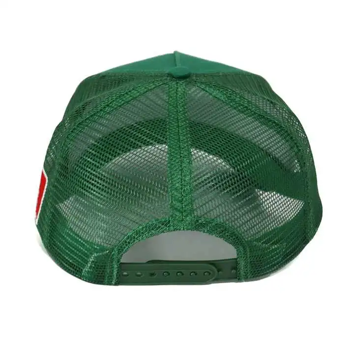 Wholesale/Supplier Fashion Fish Embroidery Patch Logo Green Fishing Hat 100% Cotton with a Mesh Back Trucker Cap Gorras Outdoor Bass PRO Shops Trucker Hat