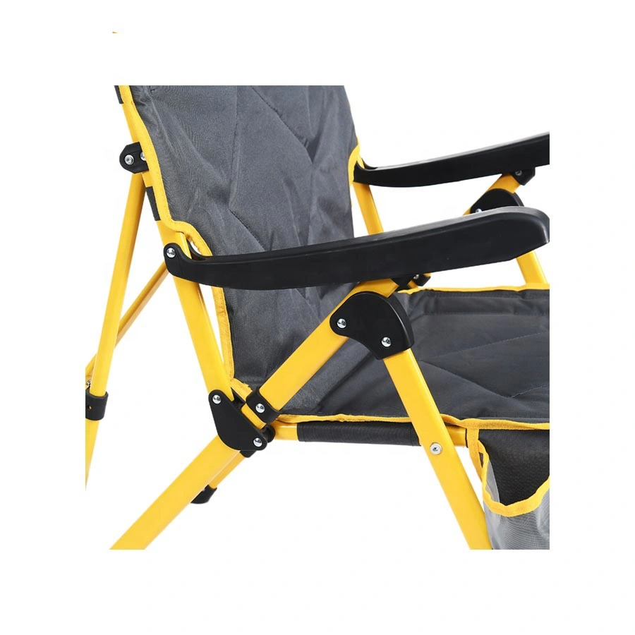 3 Position Adjustable Outdoor Relax Reclining Metal Folding Camping Chair with Armrest