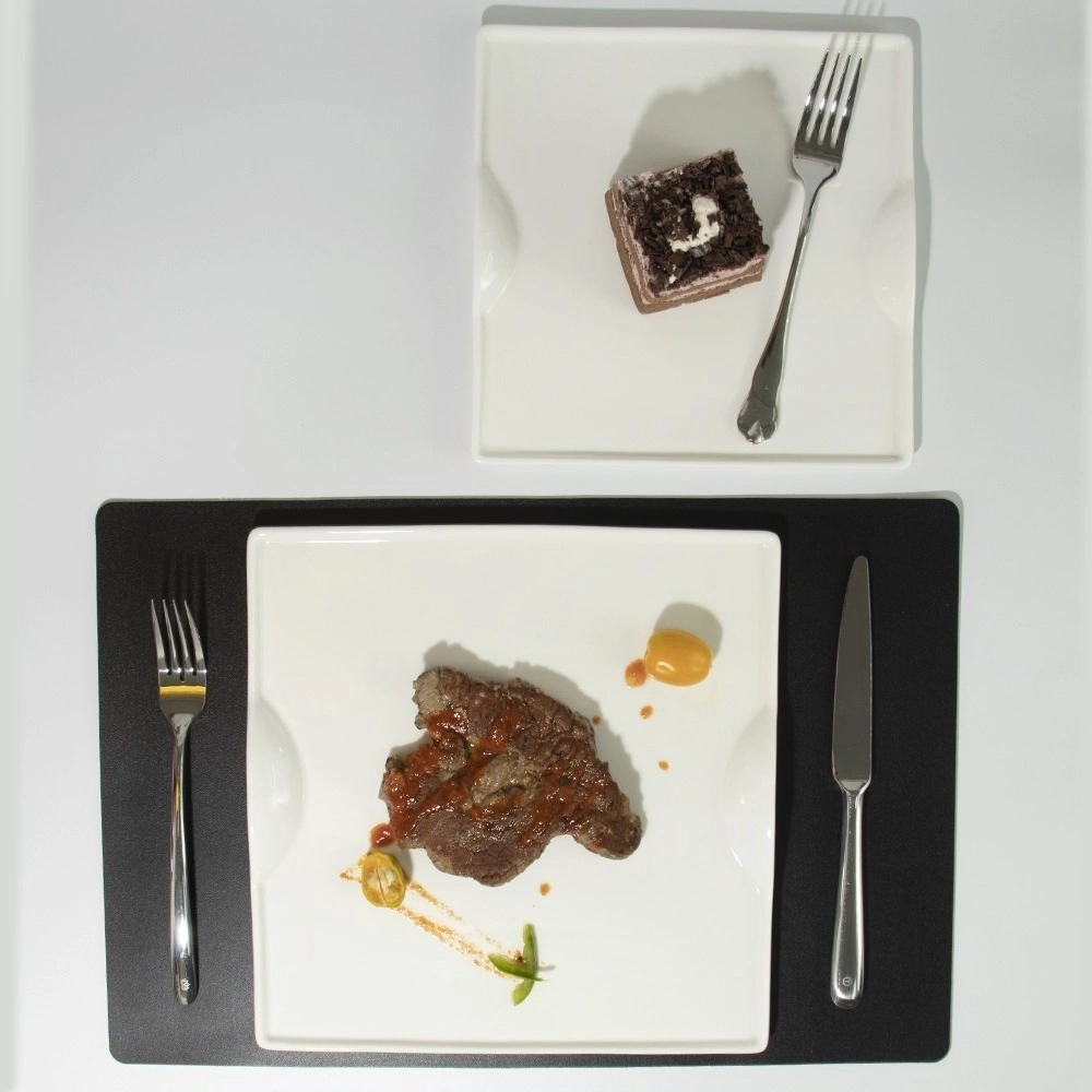 Hot Selling Modern Square Rental White Porcelain Dinner Plates