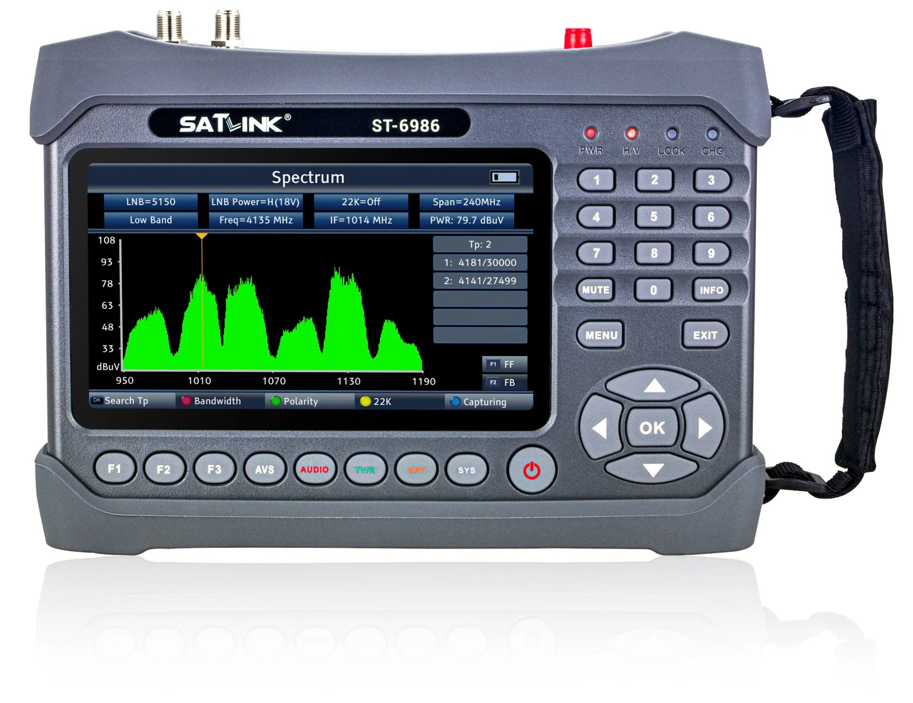 DVB-S/S2/T/T2/C satélite satélite Finder con Analizador de espectro de 10 bits 7pulgadas de pantalla LCD