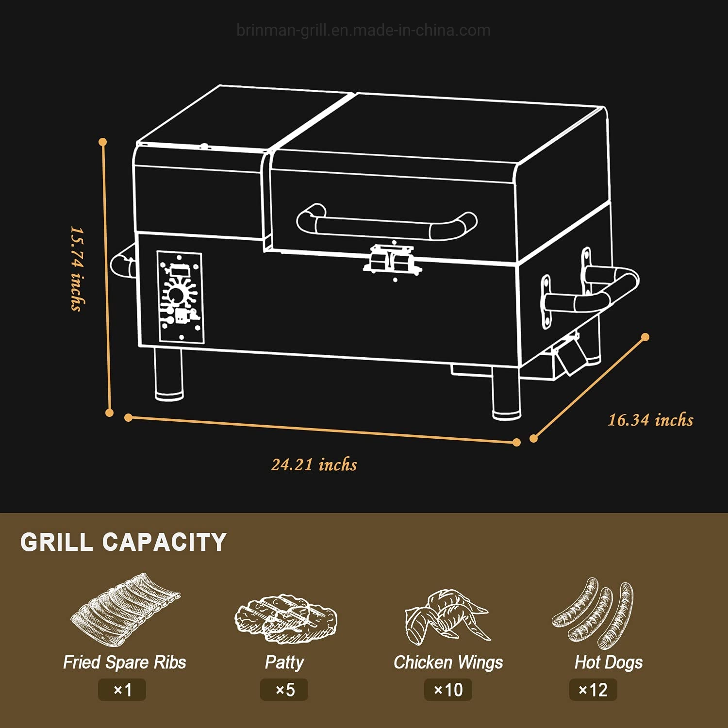 Pellet Smoker, tragbarer Pellet Grill, elektrischer Tischgrill im Freien mit Smart Meat Probe