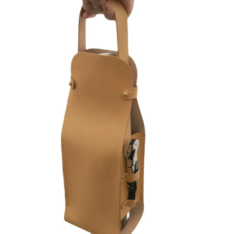 Ea275 Bottle Carry Case Custom with Logo Luxury Traveling Reusable Tote Carrier for Gift Leather Wine Bag