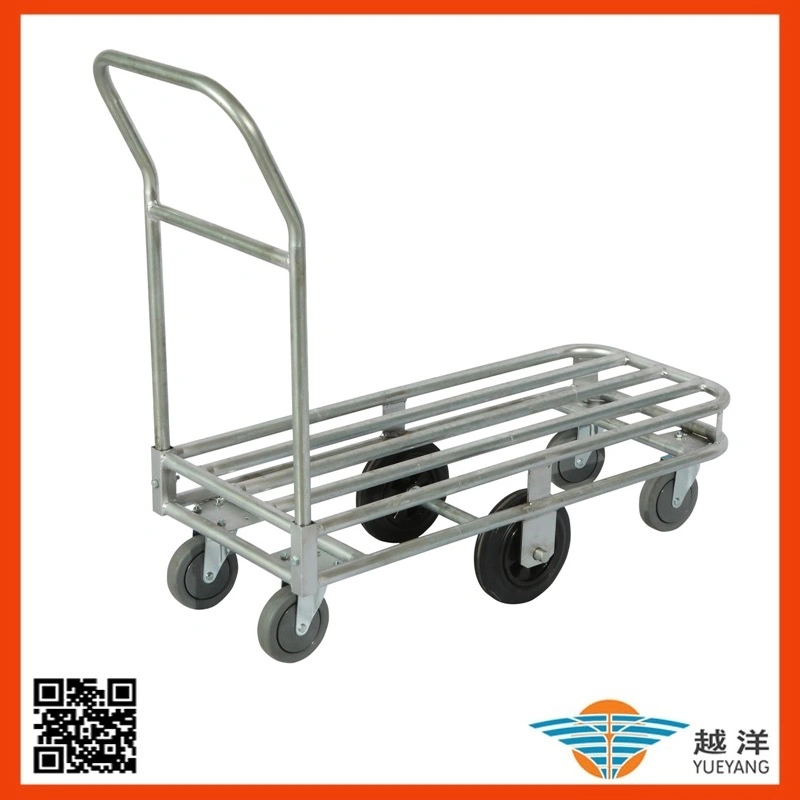 Heavy Duty Platform Hand Trolley with 6 Wheels for Use on Commercial Sites and Warehouses