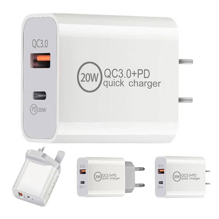 Wholesale/Supplier OEM USB Travel Mobile Phone Adaptor Dual Port Pd USB C/QC 3.0 Power Adaptor