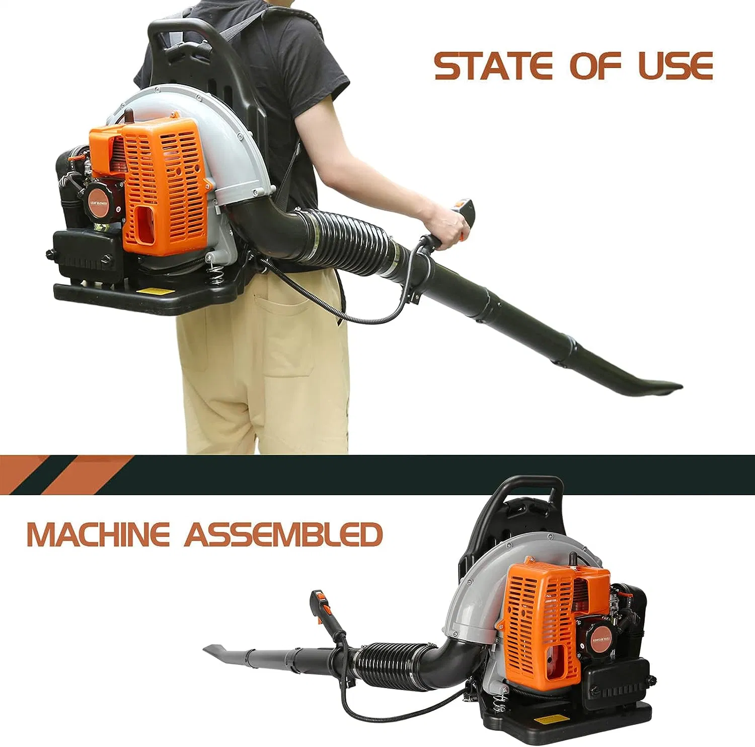 Commercial 2 Stroke Garden Yard Tool Back 63cc Petrol Backpack Leaf Blower