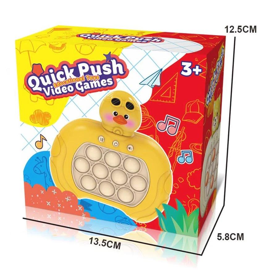 The Second Generation of The Hot Press The Music Game Yellow Duck Rabbit Bear Cartoon Shape to Pass 200 Close with Light Game Machine