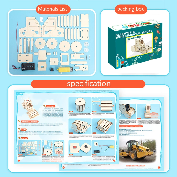 Shopfiy Hot Mainan Anak New 2021 Kids Electric Road Roller Science Experiment Kits Stem Wood Tool Toys Other Educational Toys