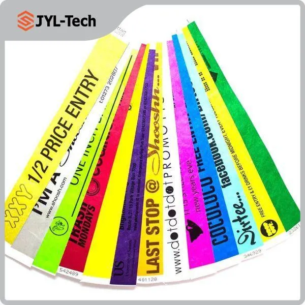 Customized UHF/Hf Disposable RFID Bracelet Tyvek Paper Wristband