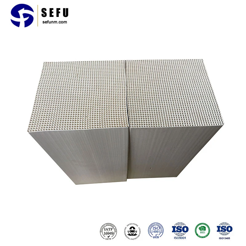 Sefu China intercambiador de calor Fabricación Honeycomb Ceramic Monolith Soporte catalizador Regenerador cerámico de calentador de panal para RTO