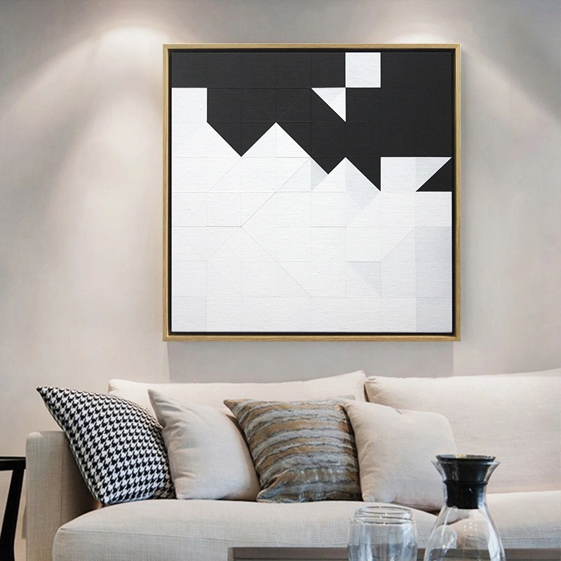 Hand-Painted Black and White Oil Painting Industrial Wind Abstract Wind Hanging Painting Wholesale/Supplier