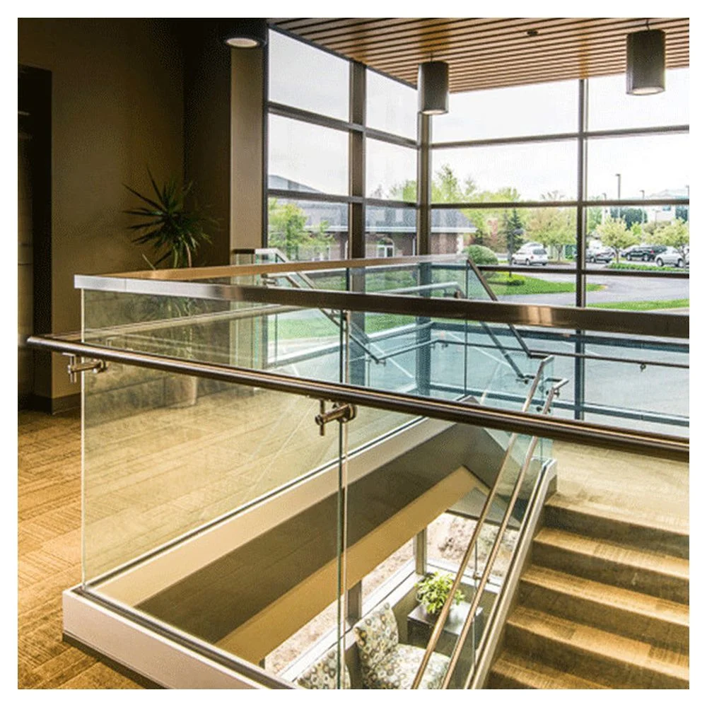 Frameless U Channel Glass Railing for Staircase and Balcony Railings