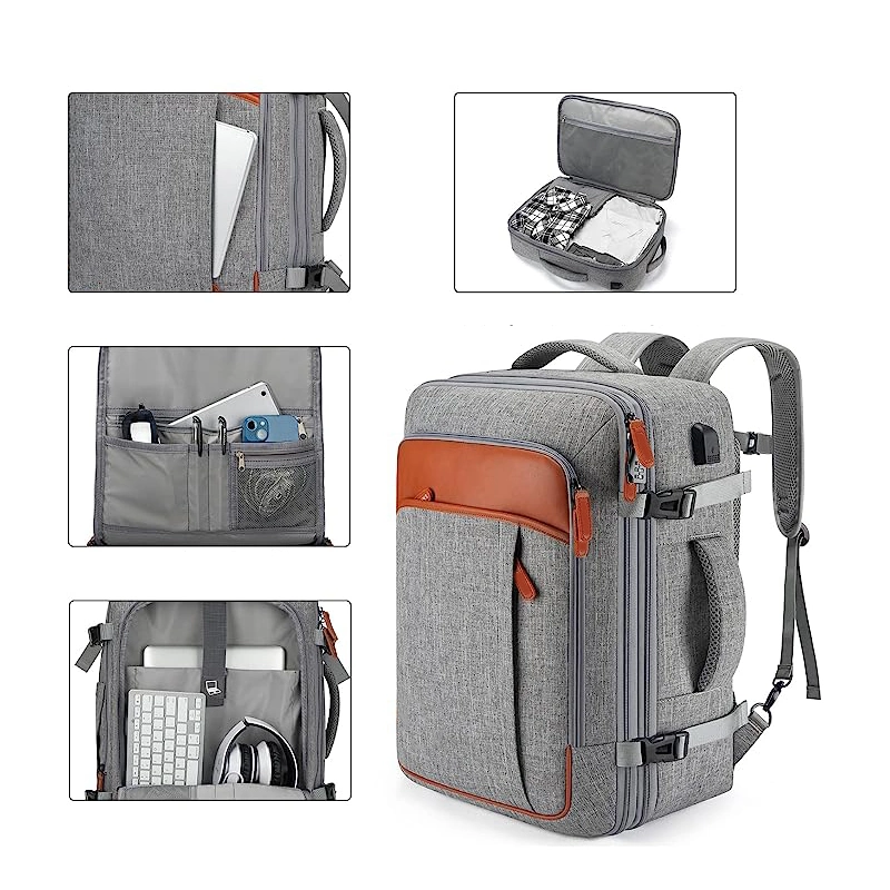 Expandable Large Custom Travel Backpacks Underseat Carry-Ons Bag with Packing Cubes