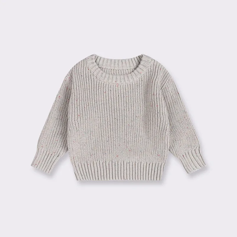 2023 Herbst Winter Kleinkind Kinder Chunky Knit Vintage Pullover Mädchen Jungen Langarm Pullover Baby Sweater Loose Top