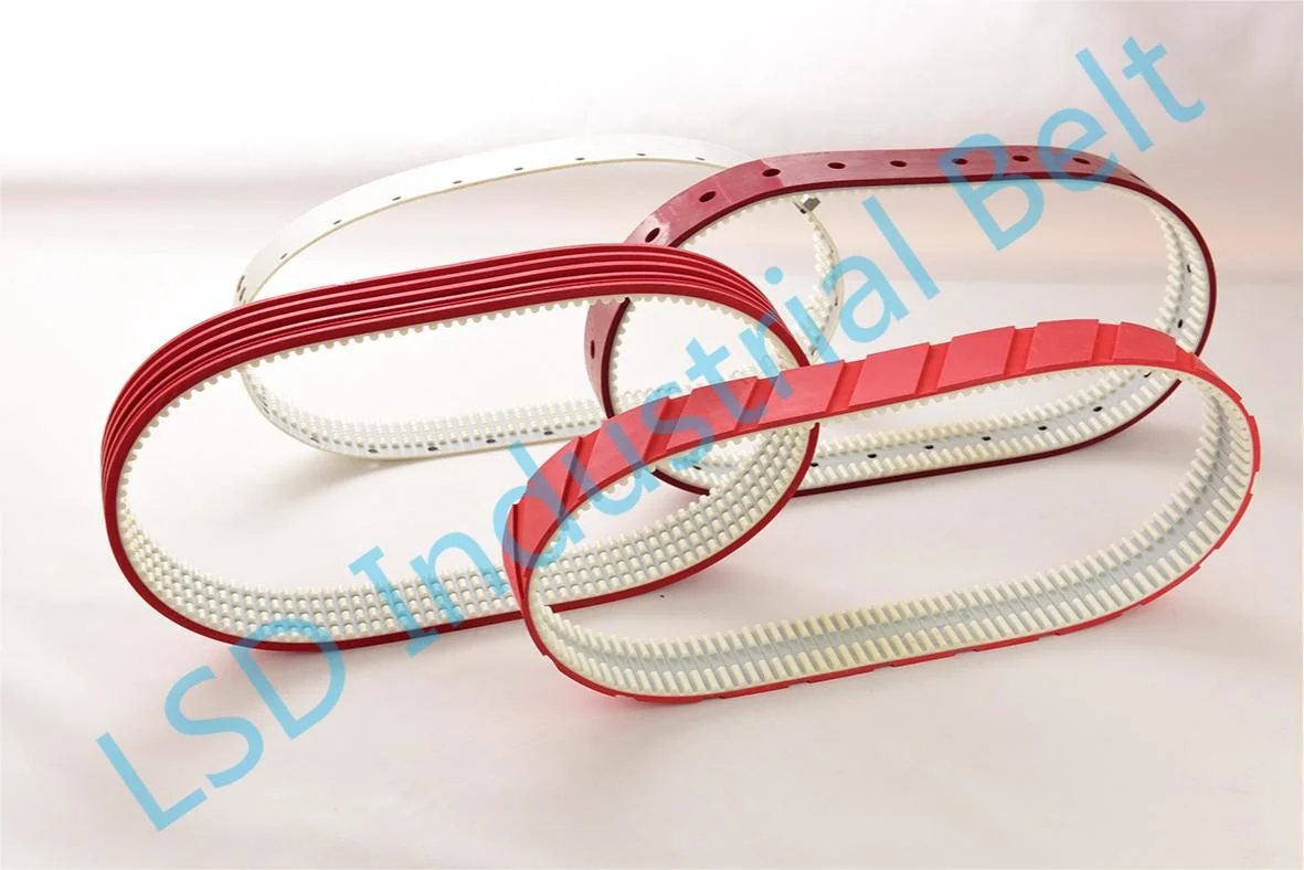 Seamless Open End White Black PU Timing Belt with Tooth Profiled