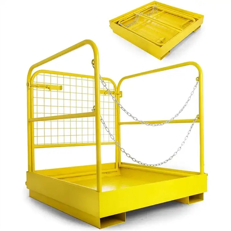 Powder Coating Folding Safety Platform Forklift Cage