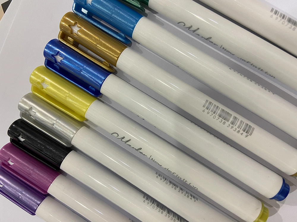 Metallic Double Line Markers Set for School and Stationery Supply