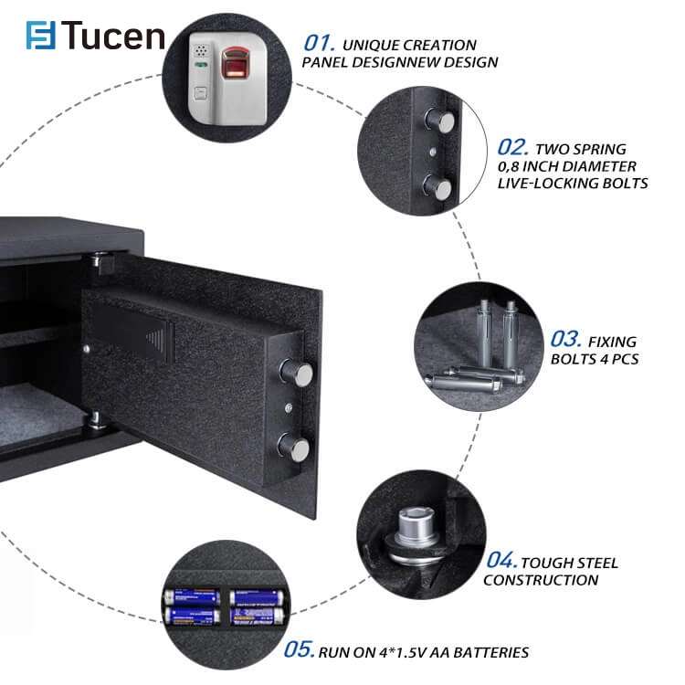 Tough Steel Biometrische Anti-Pry Fingerabdruck Safe Locker Home Deposit Hotel Digitale Sicherheit Schließfach