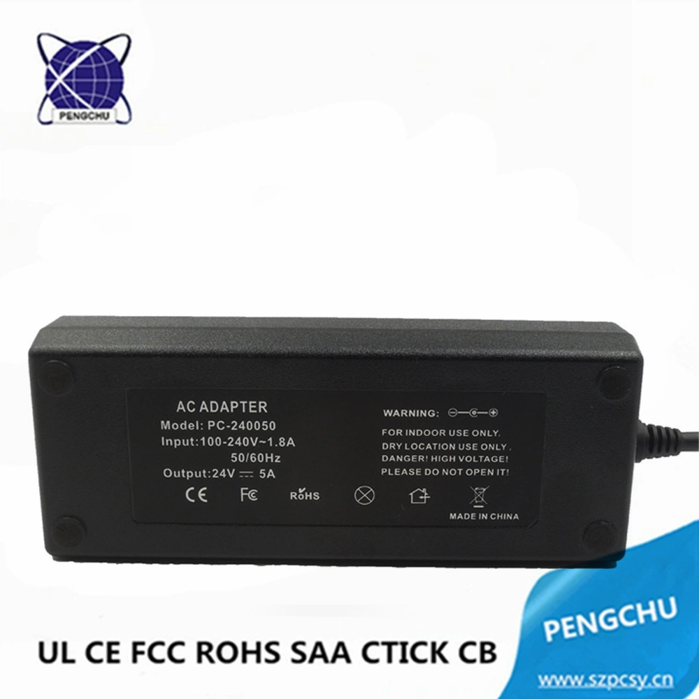 24V 5A 120W Single Output AC/DC LED Power Supply Adapter with UL CE FCC RoHS SAA CB