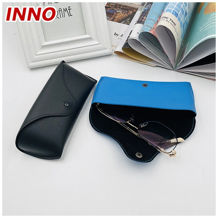 Inno-R006 Manufacturer Wholesale/Supplier Portable PU/PVC Leather Soft Pouch with Full Plastic Bracket for Sunglasses, Logo Customizable