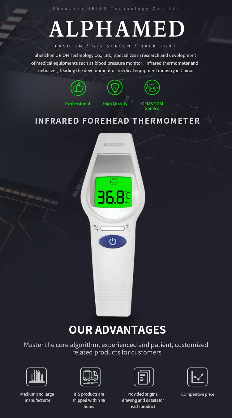 New Design Non Contact Infrared Baby Thermometre Digital Multifunction Forehead Thermometer Hygrometer with Great Price