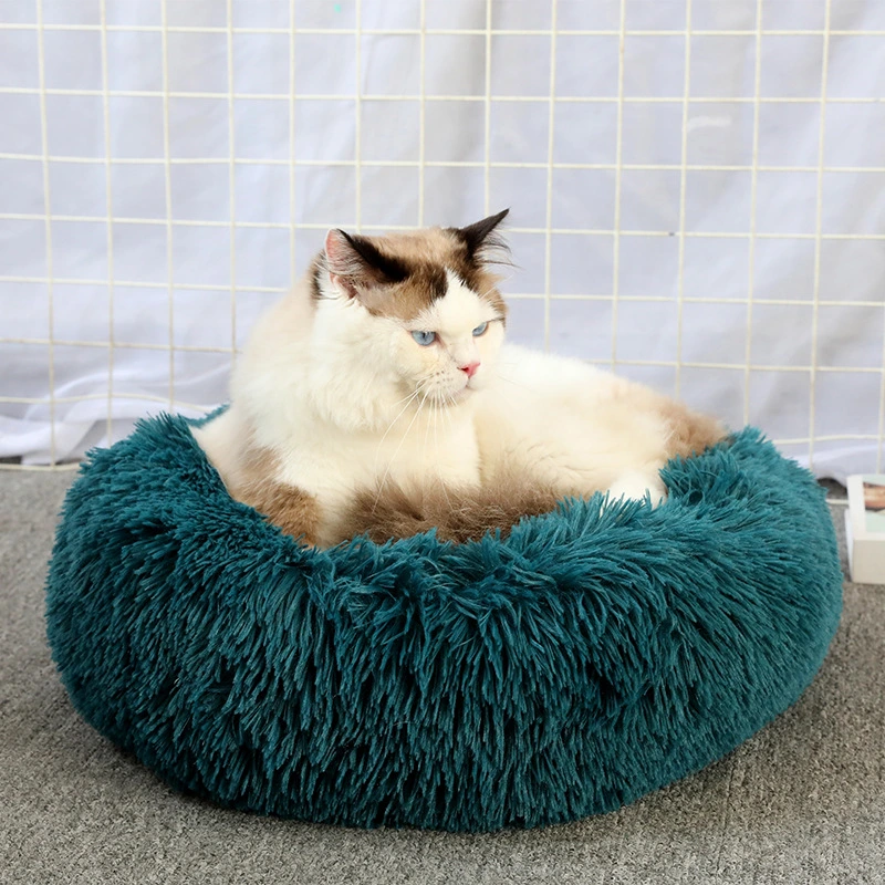 Custom Size Color Long Fluffy Detachable Washable Cat Dog Anti Slip Pet Bed for Sale